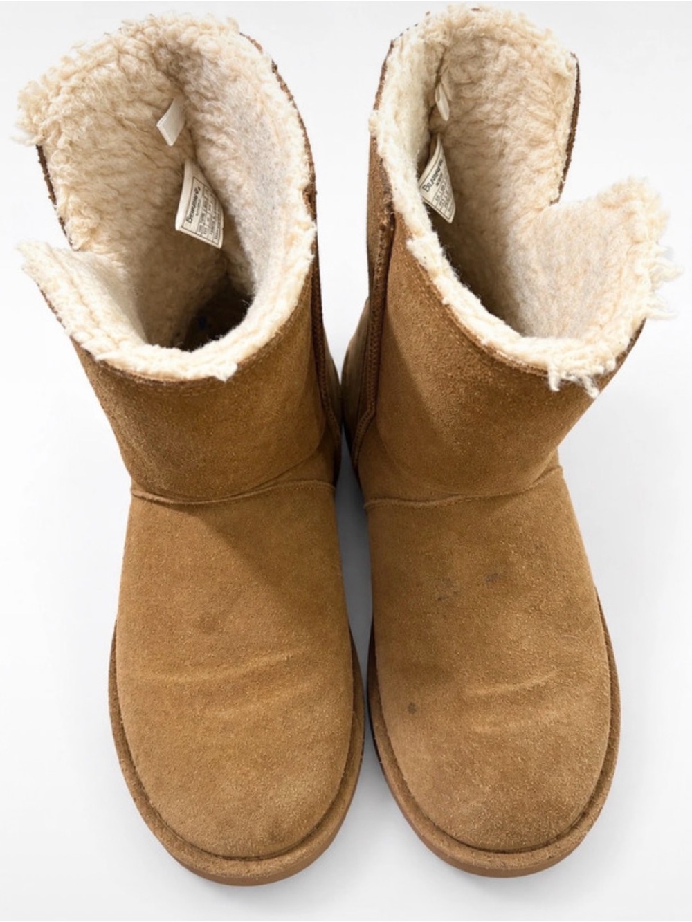 BEARPAW Women’s Brown Suede Shearling Lined Mid-Calf Winter Boots